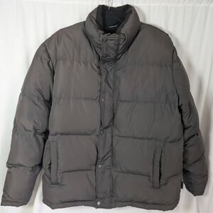 Calvin Klein Down Coat Women's Large Brown Fleece Lined Puffer Heavyweight